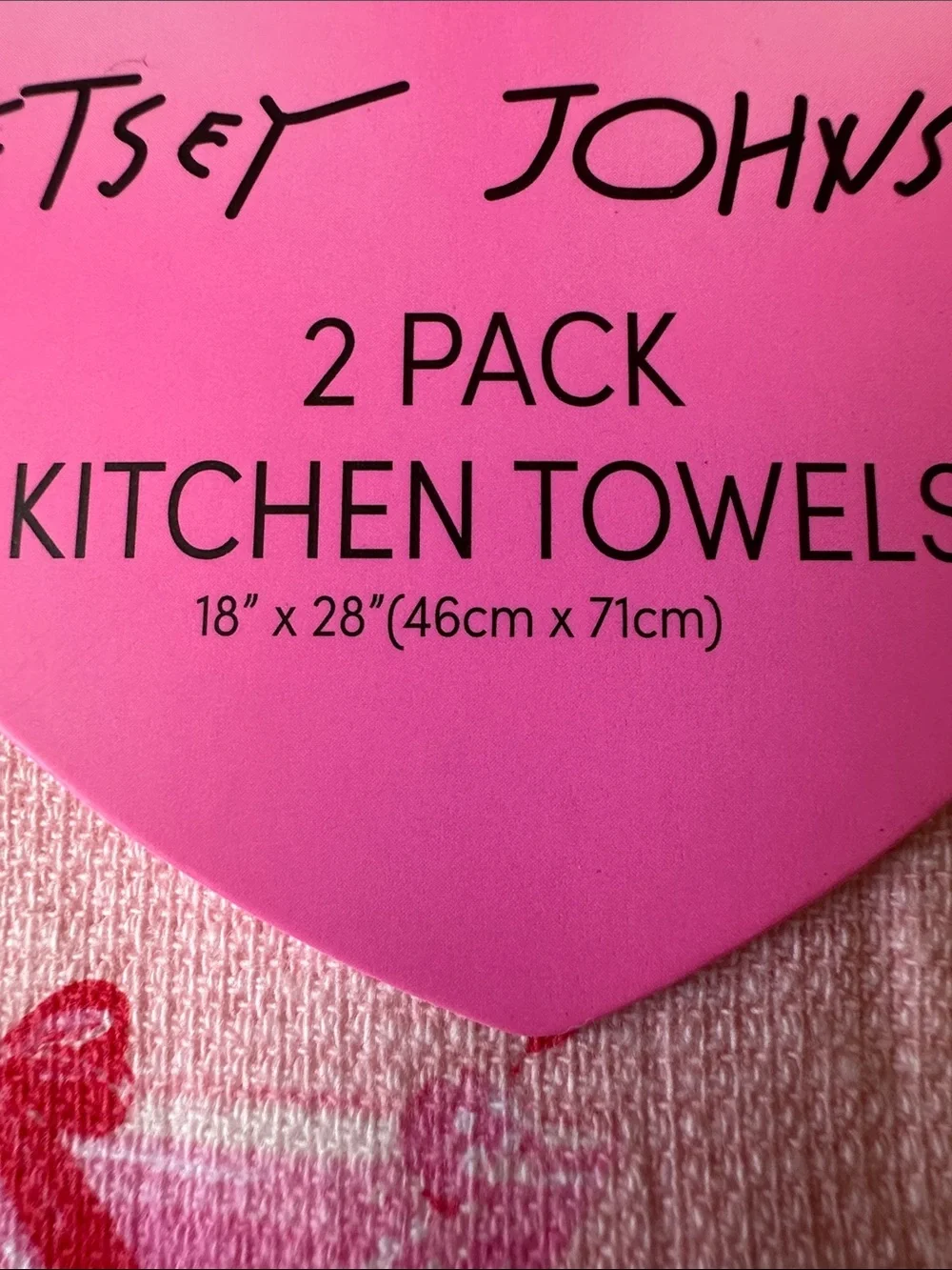Betsey Johnson Martini Kitchen Towels 2 Pack Pink Valentine